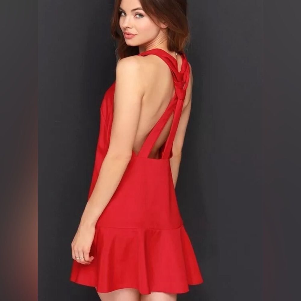 Keepsake Better Off Alone red mini‎ dress sleeveless, size medium